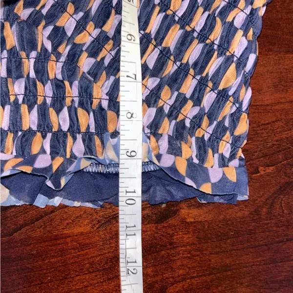 By Anthropologie Geo Pattern Cropped Ruffle Strappy Tank Top - Image 4