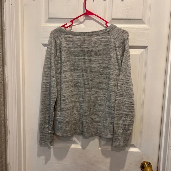 Lou & Grey Long Sleeve Marled Gray Knit Sweater Top‎ Women's Large Crew Neck - Image 6