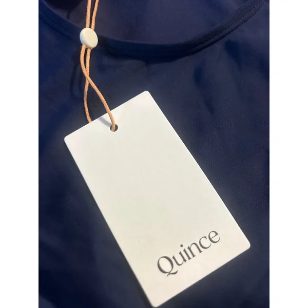 QUINCE Italian Cross Back One Piece Swimsuit NWT Deep Navy Blue Size Medium M - Image 5