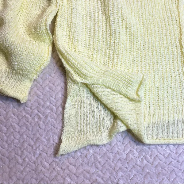 POL Butter Yellow Boho Oversized Loose Knit Sweater Women Size Medium‎ - Image 3