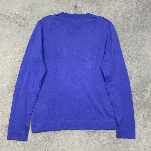 J.Crew Teddie Sweater Womens Medium Blue Cotton Crewneck CF165 - Image 7