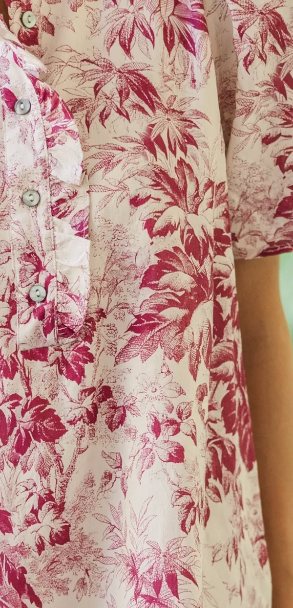 fab'rik Toile Pink Floral Mini Dress Small - Image 7