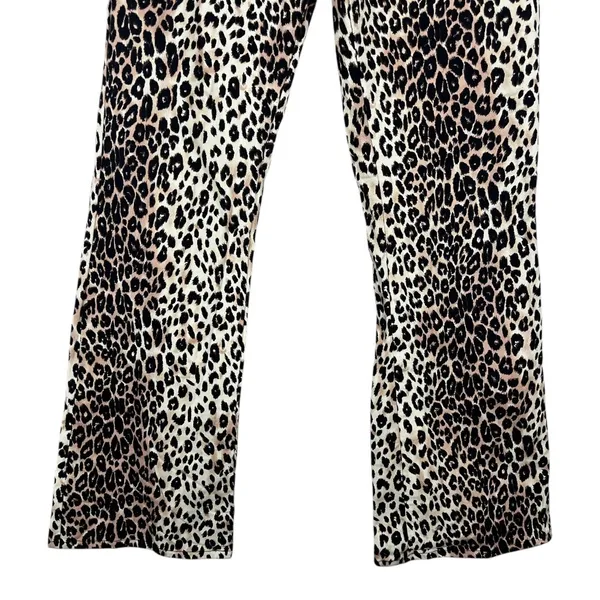 Motel Zoven Flare Pants Tan Brown Leopard Print Indie Sleaze High Rise Size S - Image 4