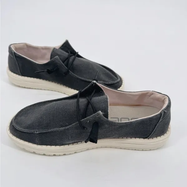 Hey Dude Shoes Womens Wendy Slip-On Shoes Chambray Off Black‎ Size 8 - Image 9