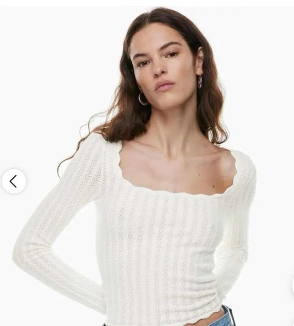 Aritzia Wilfred Square Neck Long Sleeve Crop  - Image 4