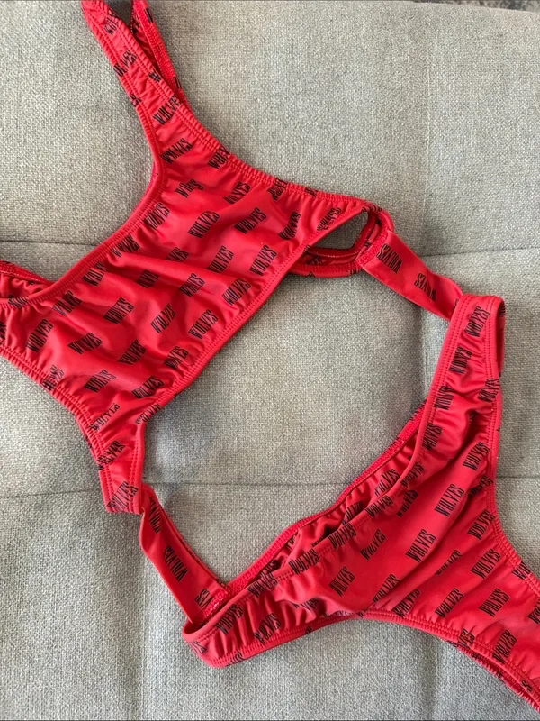 Two Wolves Swimwear one piece all over spell out size XS - Image 2