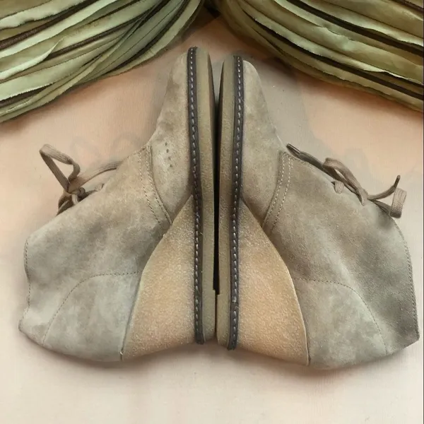 J. Crew Suede Lace Up Wedge Boots size 6 Tan‎ - Image 8
