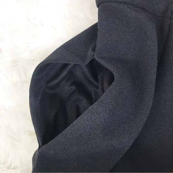 JULIA JORDAN Black Sleeveless Wide Leg Scoop‎ Neck Jumpsuit Bow Shoulder Size 6 - Image 8