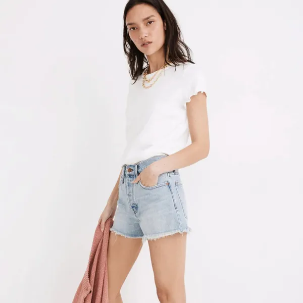 Madewell Relaxed Denim Shorts Cedarcroft Wash Size 32" Size 14 - Image 12