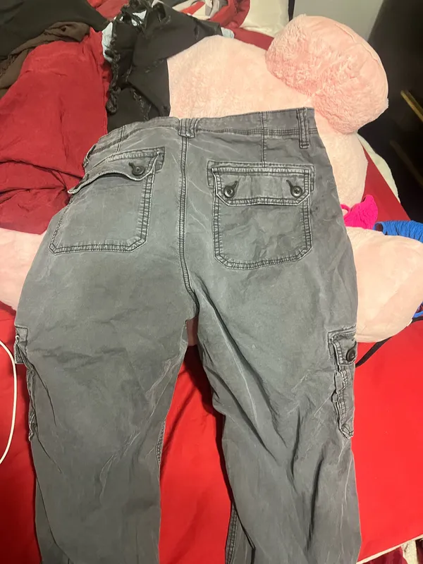 Dark Grey American Eagle Cargo Pants - Image 7