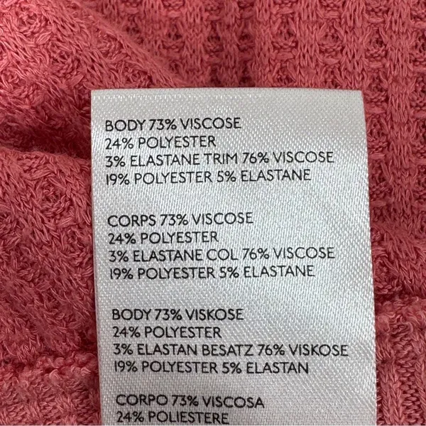 Free People Santa Clara Thermal‎ Oversized Shirt Coral Pink Orange Medium - Image 12