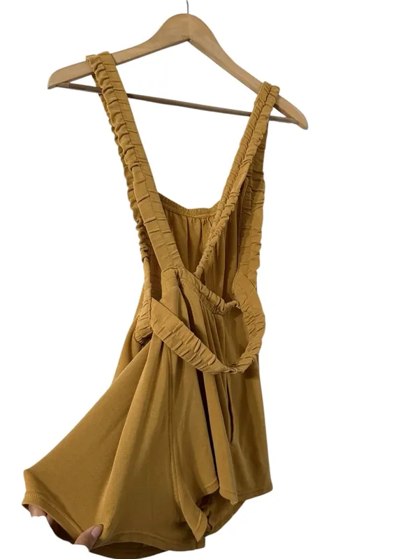 FREE PEOPLE FP Movement Heart Center Mustard Yellow Romper - Image 7