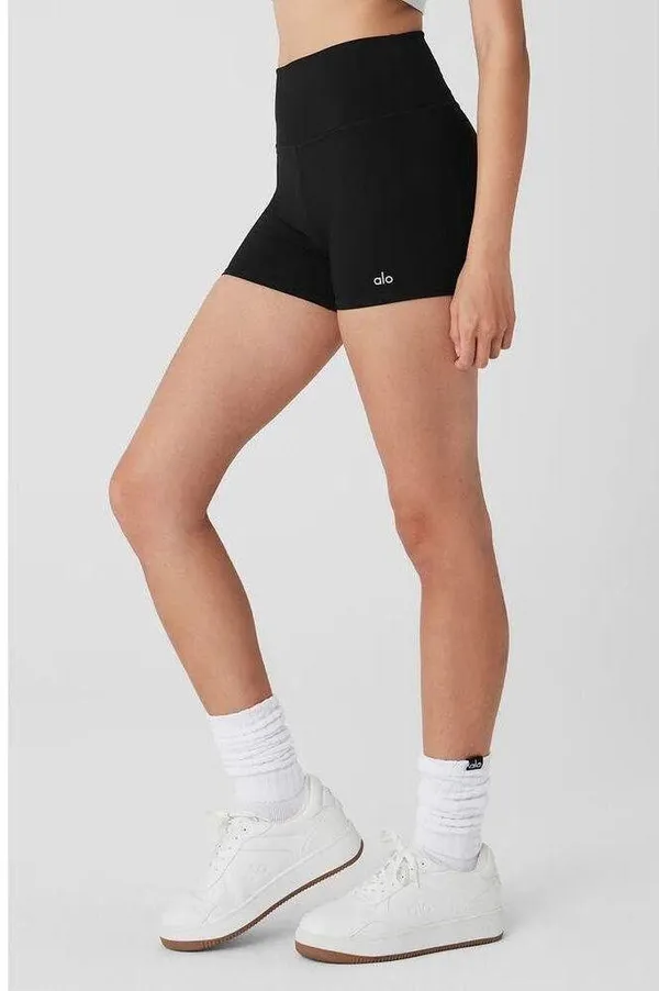 Alo Vapor Fierce Black Airbrush High Waist 4 Way Biker Shorts Women Size XS - Image 2