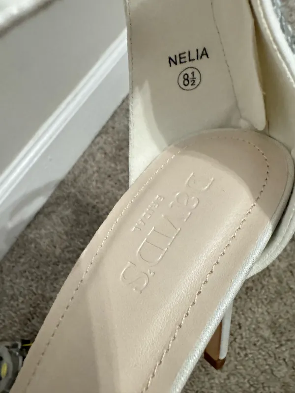 David's Bridal Crystal-Detailed Peep-Toe Shooties STYLE# NELIA 8.5 - Image 7