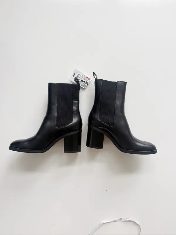 NWT Zara Black Ankle Boots size 7.5 - Image 2