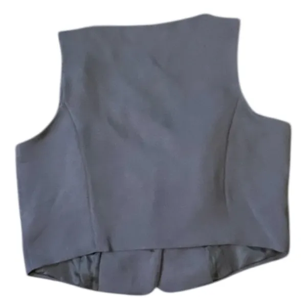 Primark Women's Large Gray‎ Button Front Lined Vest Waistcoat Fitted V Neck NWT - Image 2