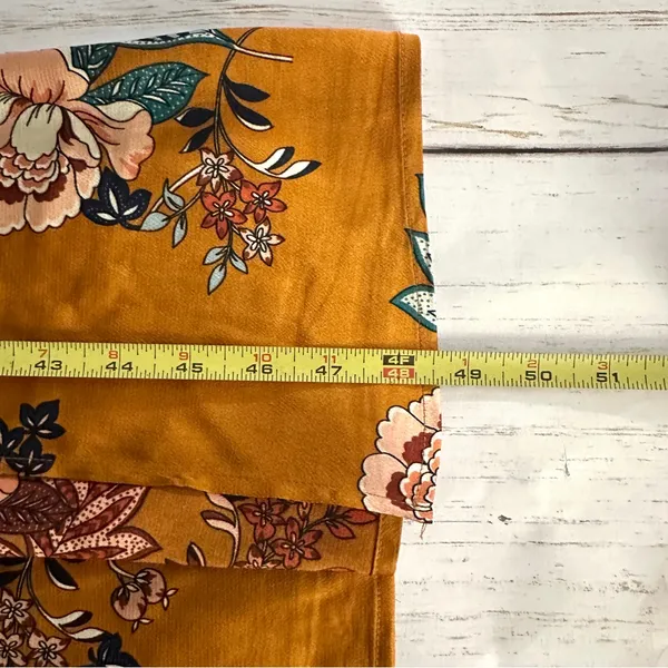 CantonWalker Slip Dress XL Orange Floral Slit Cowl Neck Sleeveless Strappy New - Image 13