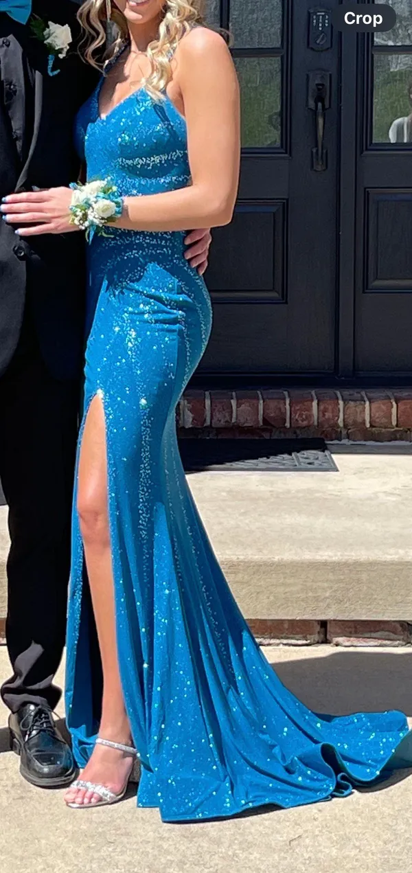 Blue Prom Dress Size 4 - Image 5