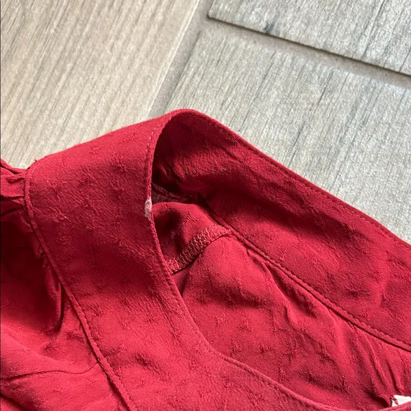 Chic Burgundy Women's Blouse Red Size XS - Image 3