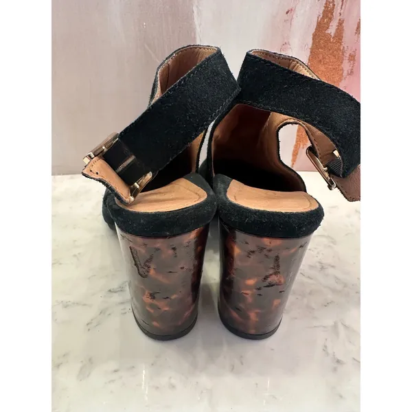 Vionic Lacey Tortoise Black Suede Slingback Block Heel Booties Women Sz 7.5 FLAW - Image 3