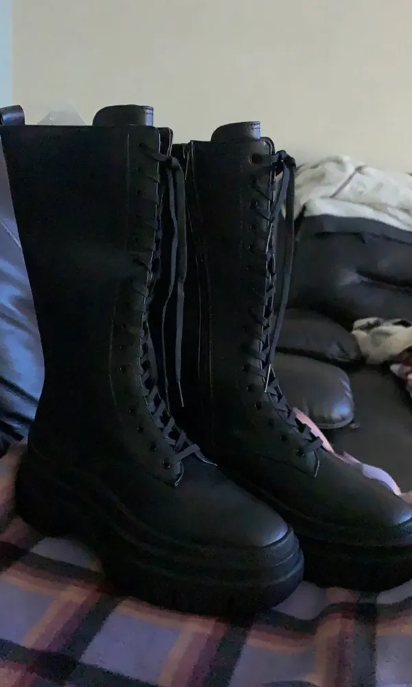 H&M High Lace Up Boots - Image 3