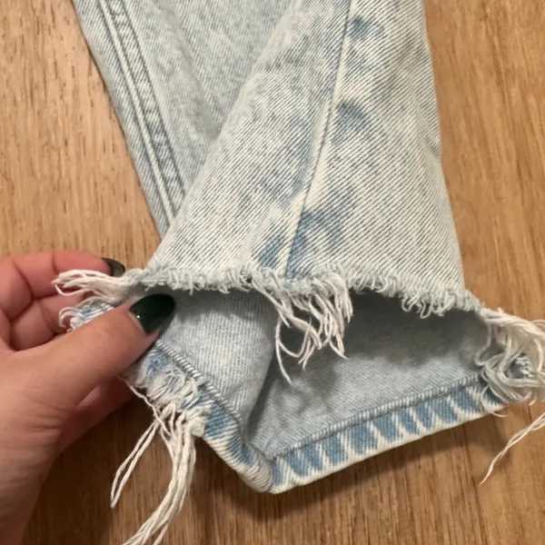 Abercrombie & Fitch | Woman's‎ Distressed High Rise Acid Wash Blue Mom Jeans, 26 - Image 5