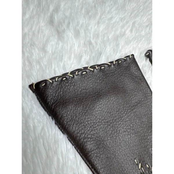 1970s Brown Deerskin Leather Gloves Contrast Whipstitch Size 7 - Image 12