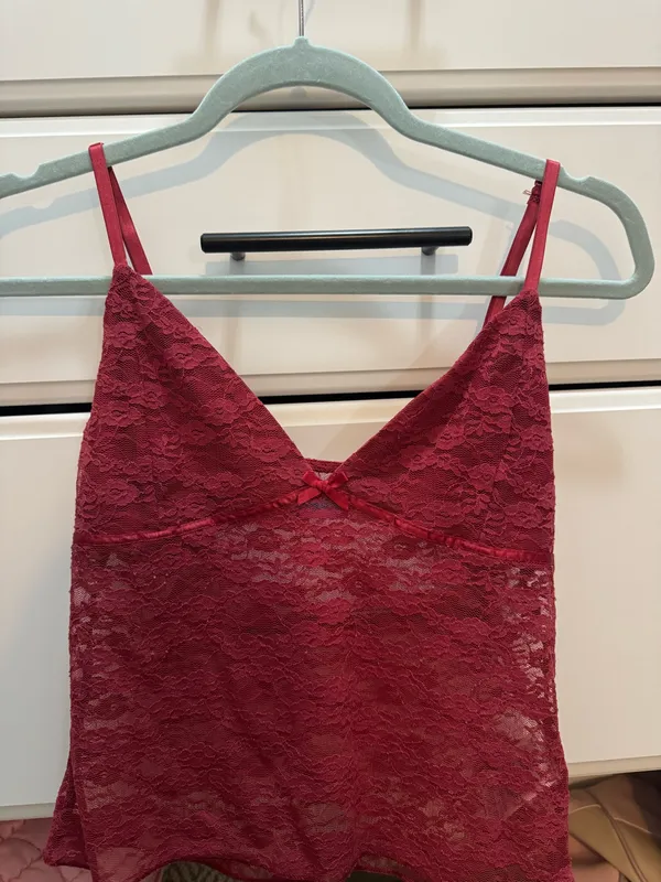 Edikted Red Lace Tank top - Image 2