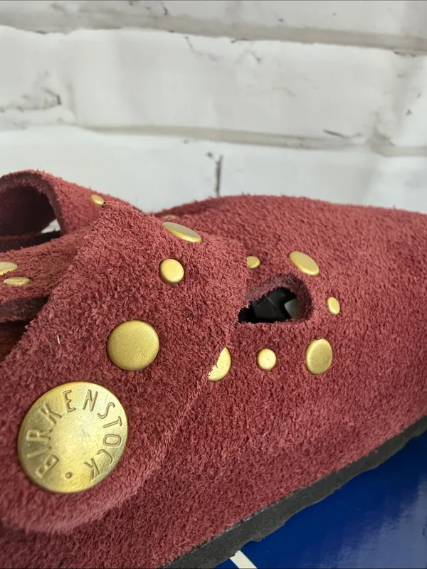 Birkenstock Boston Rivet Border Suede Clog in Zinfandel - US L7 M5 / EUR 38 - Image 9
