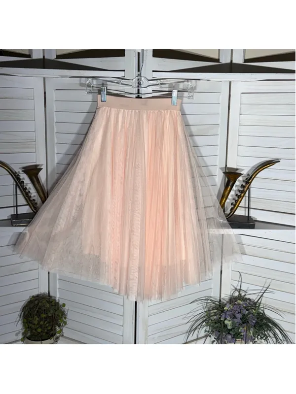 NWOT Charlotte Russe peach chiffon mesh skirt elastic waist fairy whimsical XS - Image 2