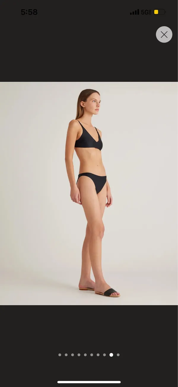 New Quince Italian V-neck Bikini Top Size Small - Image 5