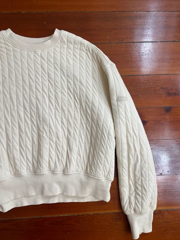 PrAna Cedar and Sage Organic Pullover Quilted Sweatshirt in Canvas Sz XL 🧡🎀 - Image 7