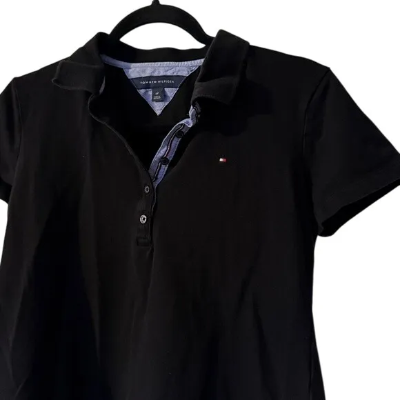Tommy‎ Hilfiger Women's Black Polo Shirt Small - Image 3