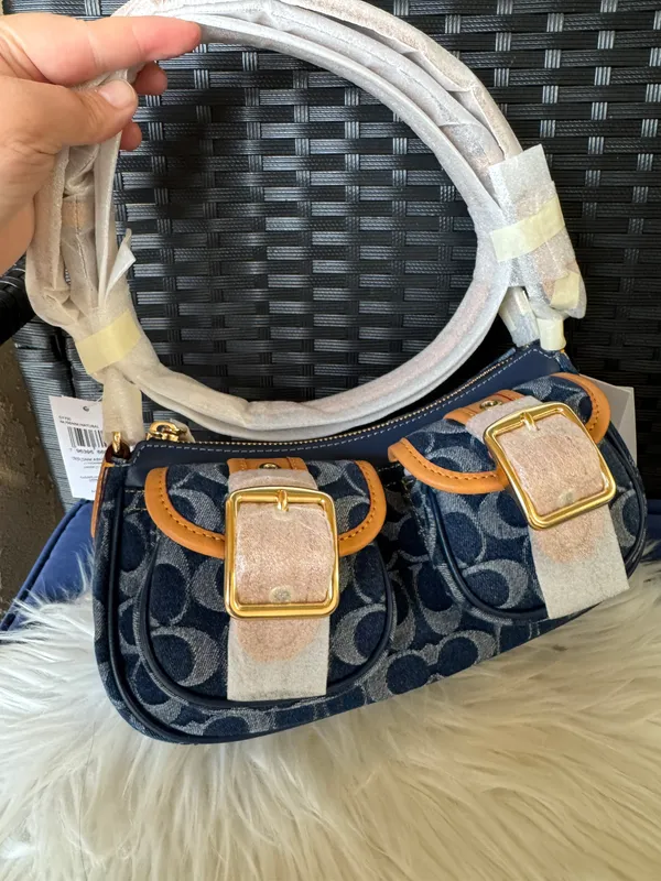 Coach New Ashton Bag In Signature Denim cy700 with cherry charm - Image 2