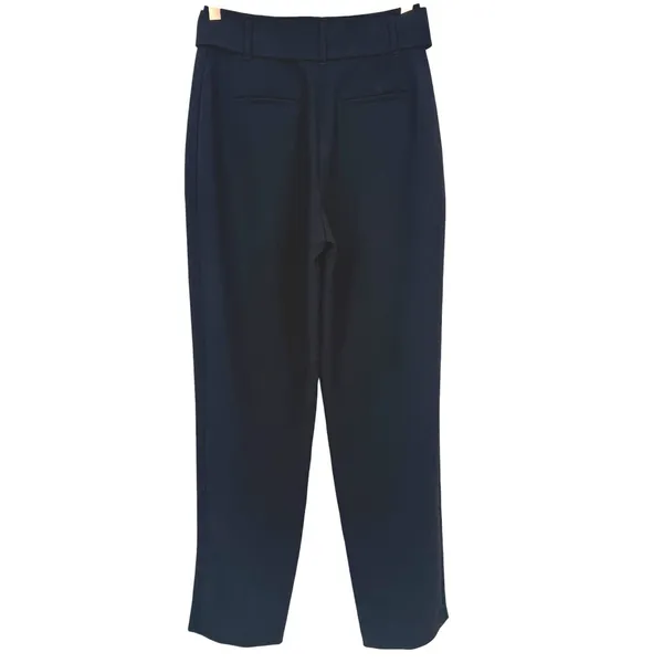 Aritzia Wilfred Womens Black Tie Front High Rise Straight Leg Dress Pants Size 2 - Image 5