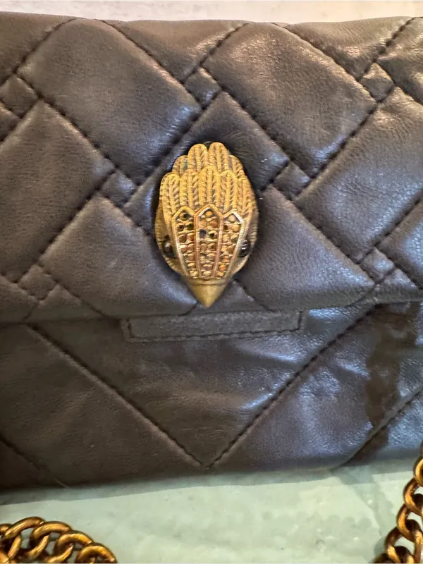 Kurt Geiger Mini Kensington Black Leather Crossbody Bag - Image 5