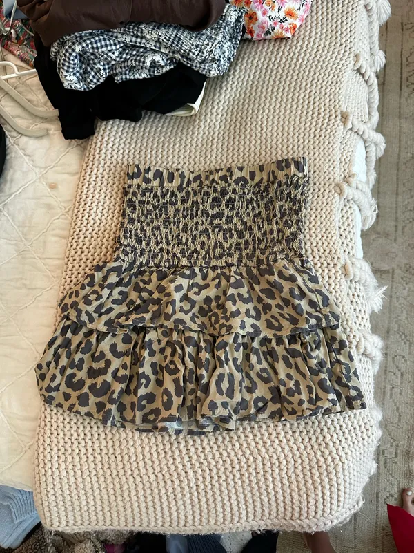 Leopard smoked skirt Brown Size XS - Image 3