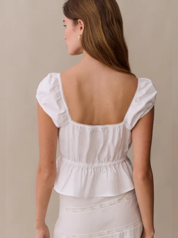 NWT Few Moda Novalie Top size 2 white cotton cap sleeve crop - Image 5