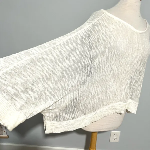 NEW NWT White Wide Arm See Through Shawl - Image 5