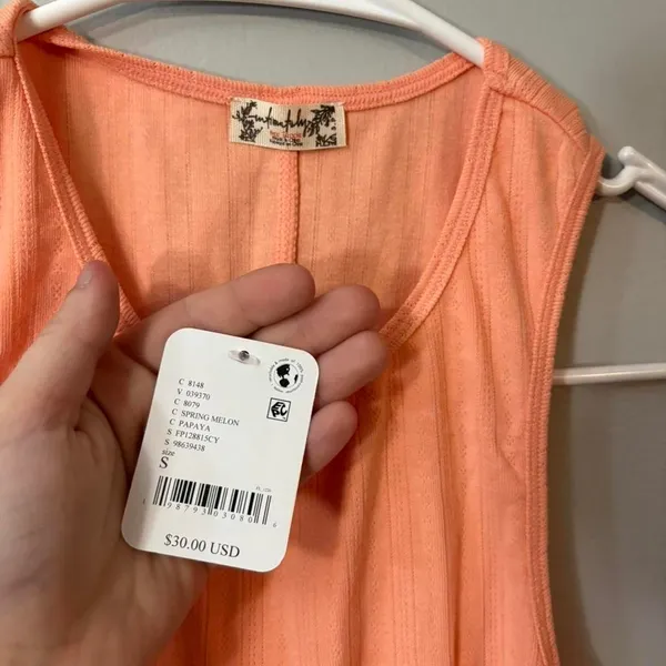 NWT Free People orange tank‎ top Size S - Image 3