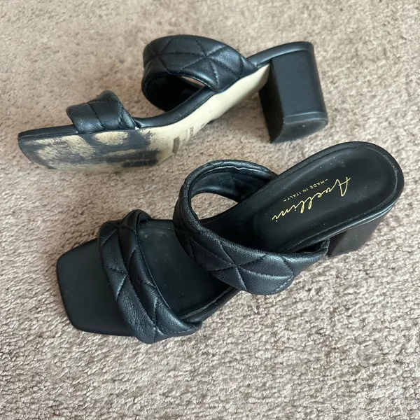 Avellini Italian Black Leather Sandals 8 - Image 3