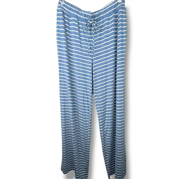 NEW State Of Day Intimates Blue Fluid-Knit Striped Lounge Pajama 3-Piece Set XS - Image 12