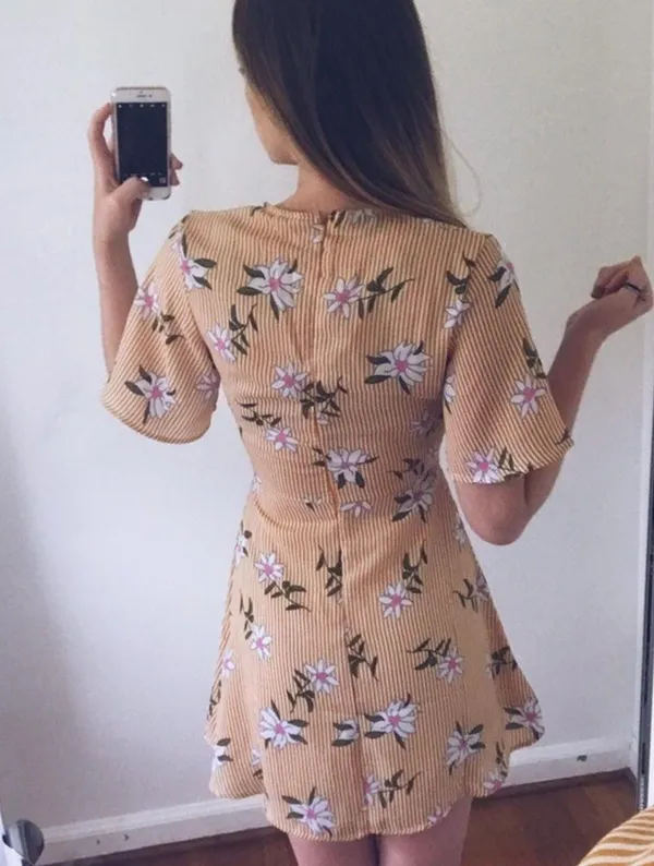 Large yellow Floral Dress - Image 3