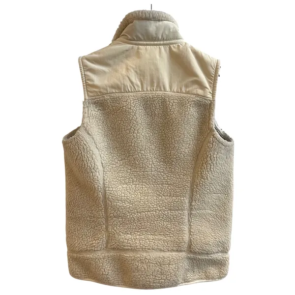 Patagonia Women Fleece Vest Beige Zip‎ Pockets Size S Warm Outdoor Casual - Image 3