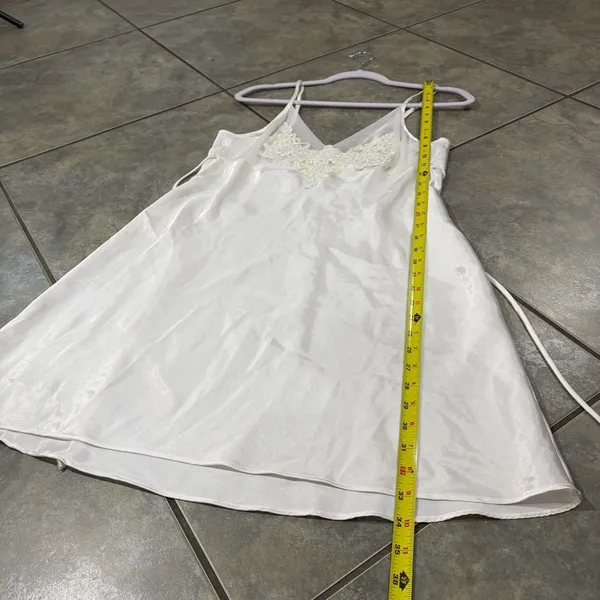 Delicates Intimate Nightgown/Slip White Lace Florals Sz M Bridal Honeymoon Vacay - Image 7