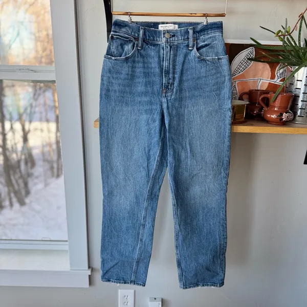 Abercrombie & Fitch 90’s Straight Ultra High Rise Curve Love Denim Jeans Sz 4S - Image 11