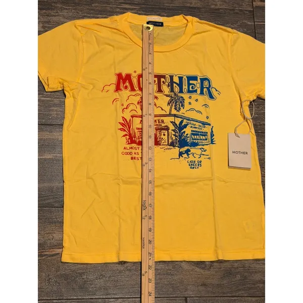 Mother The Boxy Goodie Goodie Yellow‎ Graphic T-Shirt Almost As Good As Best XS - Image 8