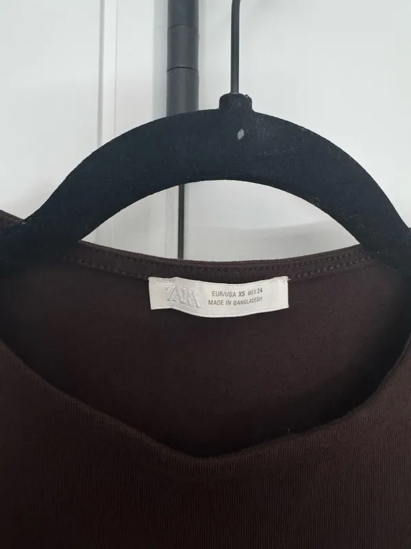 ZARA Top Brown Crop - Image 3