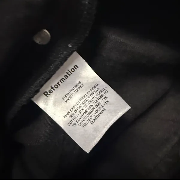 Reformation Black Mid Rise Straight Jeans Size 27 Sustainable Denim - Image 6