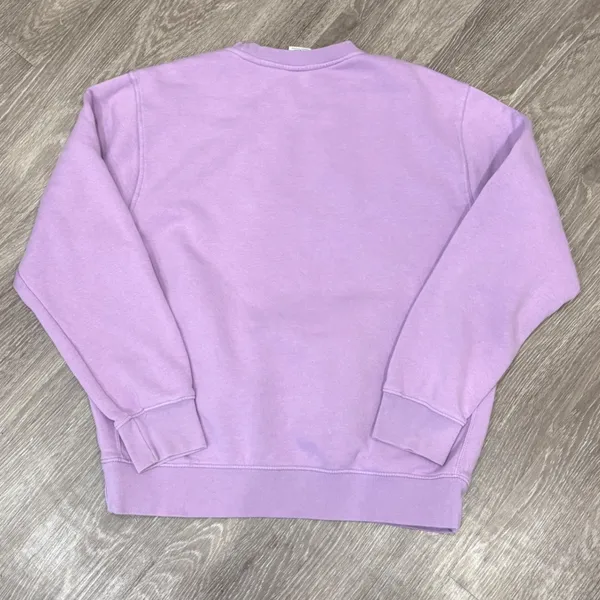 Nike Unisex Floral Embroidered Crewneck Sweatshirt Lavender Purple Large Cottage - Image 2